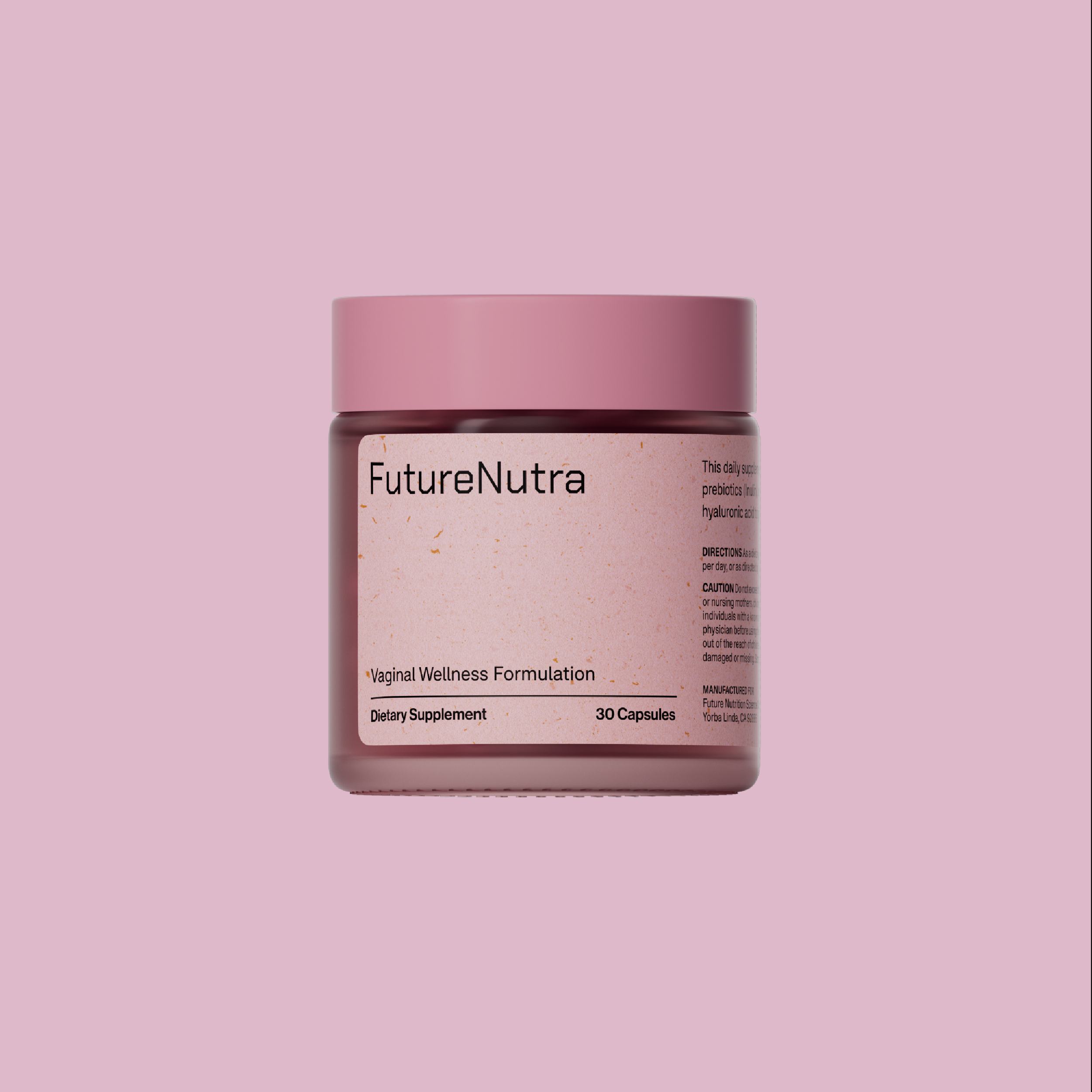 Flora Balance jars photographed in a pink studio scene